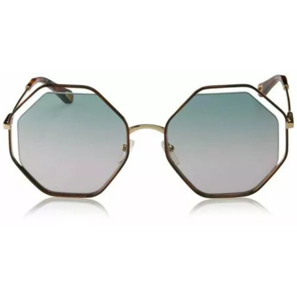 NEW Chloe 58mm Octagonal Halo Lens Sunglasses Havana Gradient Blue - Picture 6 of 7